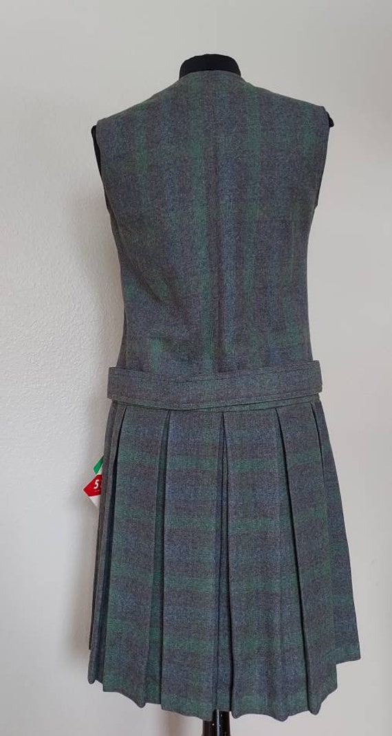 Italian Wool Vintage 50s/60s Dress Jumper/Plaid G… - image 4