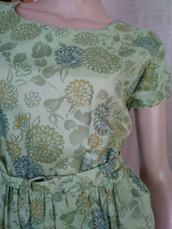 Vintage 50s/60s Mint Green~Blue Dress/1950 Rockab… - image 2