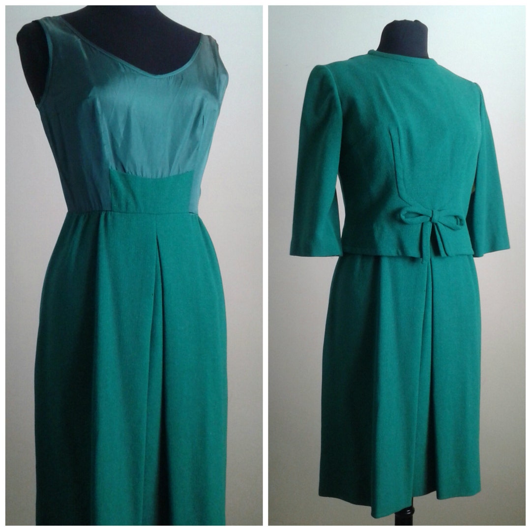 Vintage 60's MOD Green Wiggle Dress Set/jacket/1960 Mad - Etsy