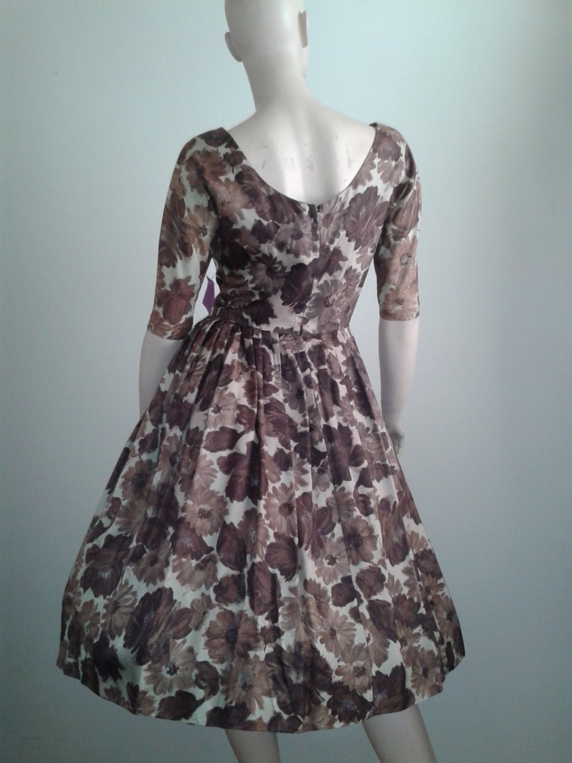 Vintage 50s/60s Dress/autumn Floral/1950 Party Dress/1960 Mad - Etsy