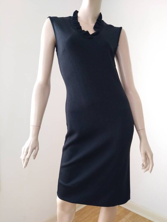 Vintage 60s/70s Dress Black Cocktail Party/Bridal… - image 2