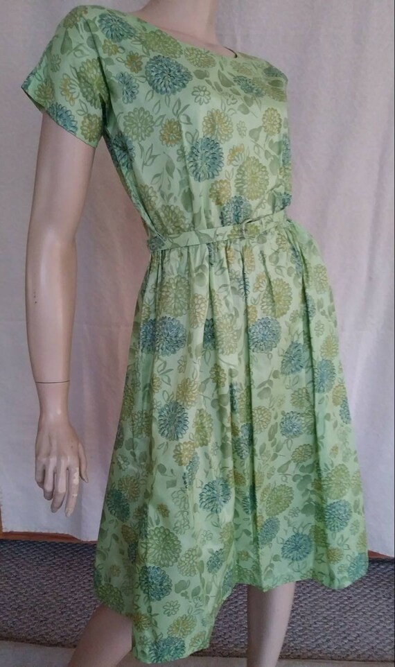 Vintage 50s/60s Mint Green~Blue Dress/1950 Rockab… - image 4