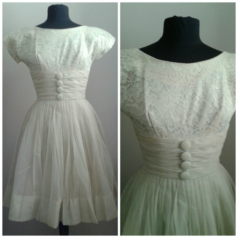 Vintage 50s Prom Dress Green