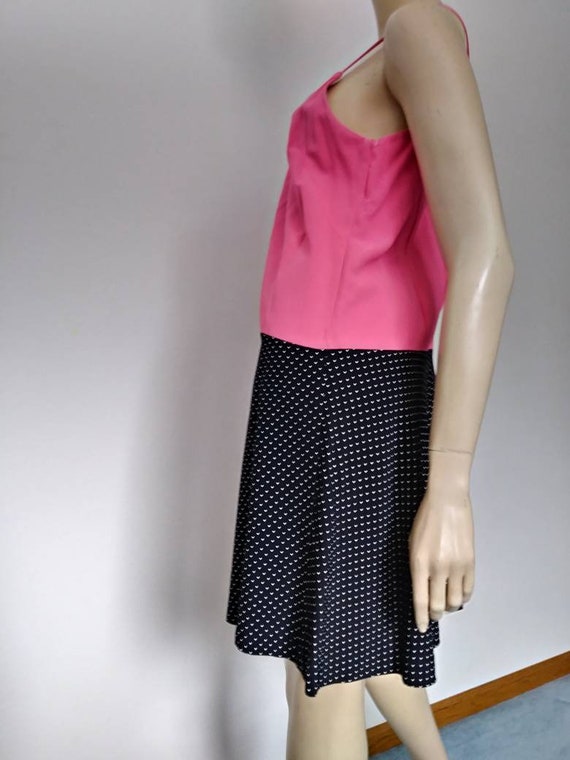 Vintage 50s/60s Sun Dress/Pink Black Dots/Medium … - image 3