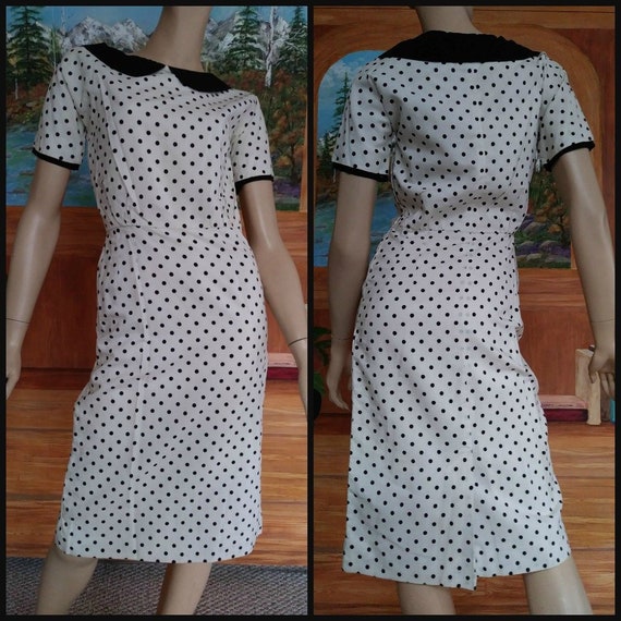 Vintage 50s/60s Cotton Dress/Shirtwaist/1950 Rocka