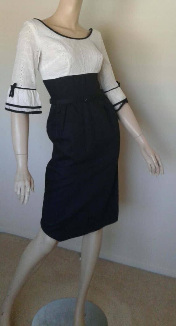 Vintage Wiggle 50s/60s Dress VLV 1950 Rockabilly … - image 5