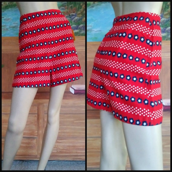 Vintage 50s/60s Cotton Shorts/Red White Blue/4th o