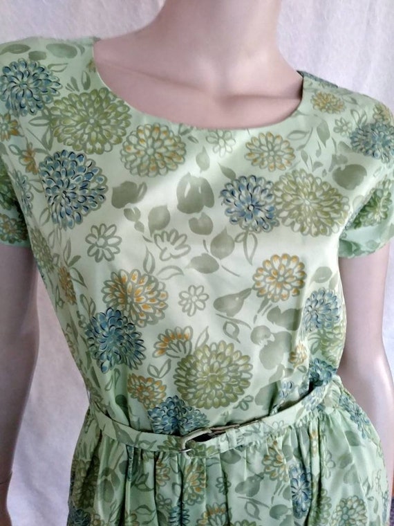 Vintage 50s/60s Mint Green~Blue Dress/1950 Rockab… - image 5