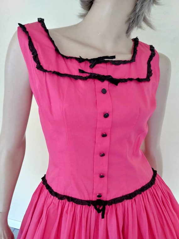 PINK Vintage 50s/60s Cotton/ 1950 Party Sun Dress… - image 6