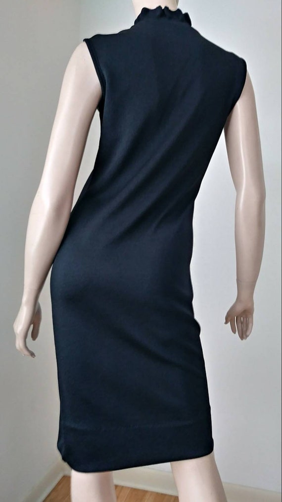 Vintage 60s/70s Dress Black Cocktail Party/Bridal… - image 3