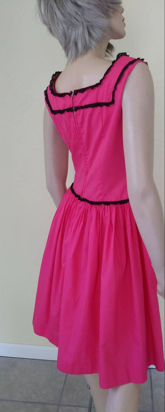 PINK Vintage 50s/60s Cotton/ 1950 Party Sun Dress… - image 3