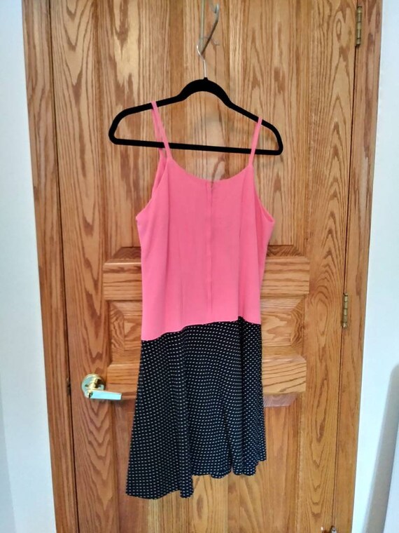 Vintage 50s/60s Sun Dress/Pink Black Dots/Medium … - image 2