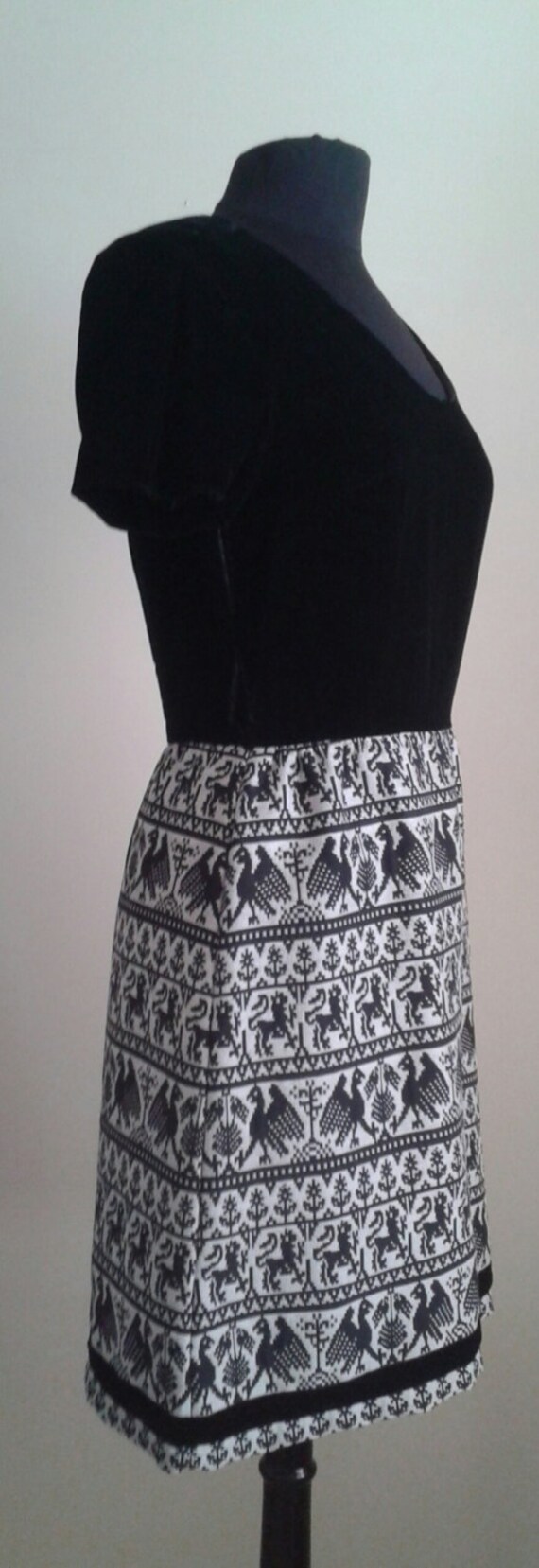 Vintage 60s/70s MOD Print Cocktail Party Dress/In… - image 5
