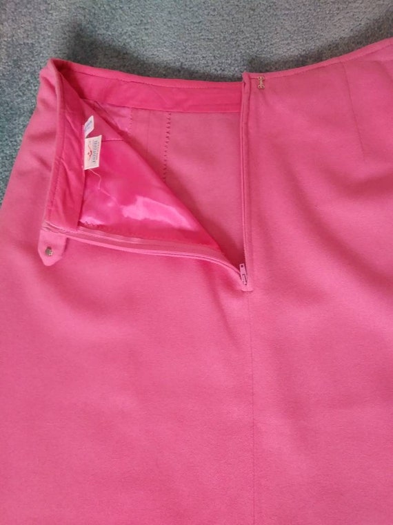 PINK Vintage 50s/60s Wool Skirt/1950 Rockabilly P… - image 7