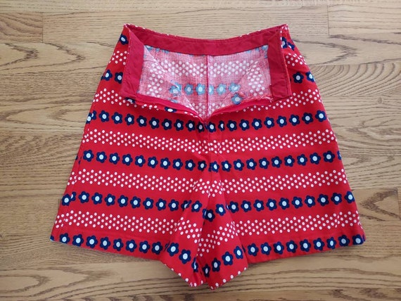 Vintage 50s/60s Cotton Shorts/Red White Blue/4th … - image 8