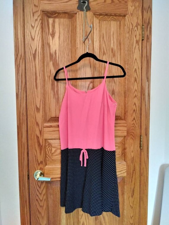 Vintage 50s/60s Sun Dress/Pink Black Dots/Medium … - image 7