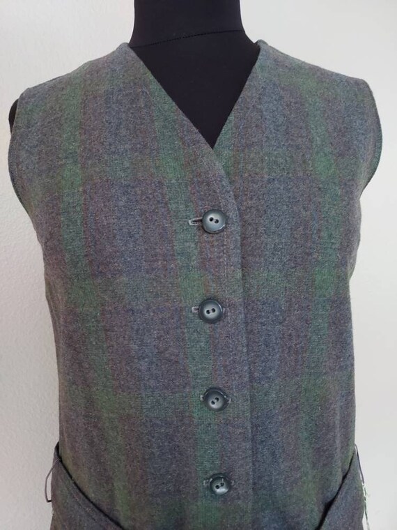 Italian Wool Vintage 50s/60s Dress Jumper/Plaid G… - image 6