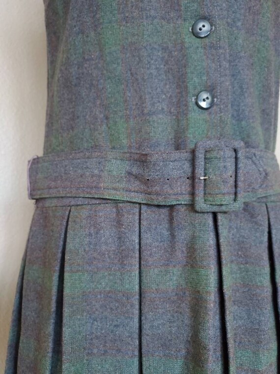 Italian Wool Vintage 50s/60s Dress Jumper/Plaid G… - image 3