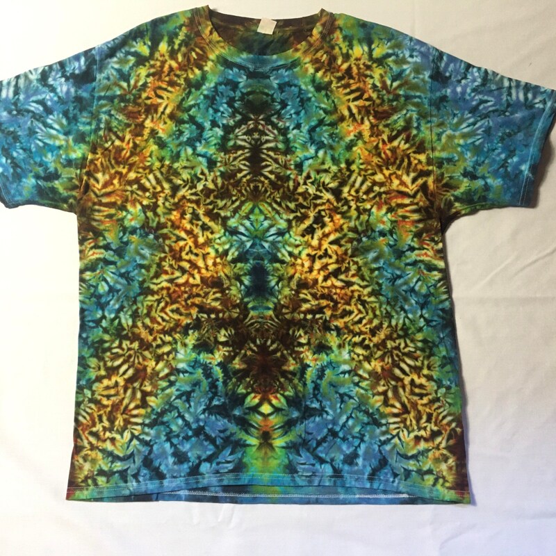 Chemise Homme Tie-dye Vintage 100% Coton - Taille XL - Motif Swirl - Occasion Bon état
