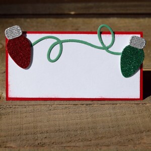 Christmas Place Cards, Christmas Light Place Cards, Christmas Food Labels, Christmas Light Food Labels, Christmas Decorations