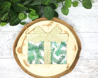 Christmas Gift Card Holder, Festive Pine Gift Card Holder, Holiday Gift Card Holder, Money Envelope, Holiday Gift Card, Gift Card Holder