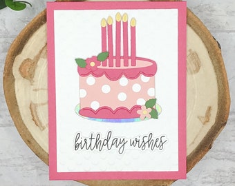Happy Birthday Card, Happy Birthday Card For Her, Birthday Greeting Card, Birthday Cake Card, Greeting Card