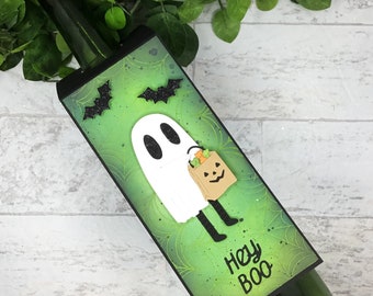 Halloween Wine Bottle Tag, Ghost Wine Tag, Halloween Hostess Gift Tag, Hey Boo Wine Tag, Wine Tag For Halloween Party, Halloween Wine Label,