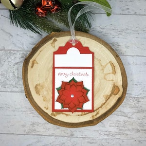 Poinsettia Gift Tags, Poinsettia Gift Card Holders, Holiday Gift Tags, Christmas Gift Card Holder, Poinsettia Flower Tag, Red Poinsettia