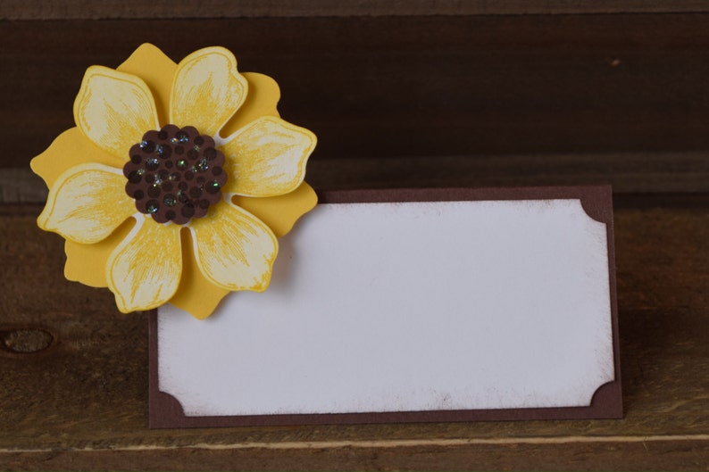 Sunflower Place Card Holders, Sunflower Food Tent Labels, Sunflower Party Decor image 3