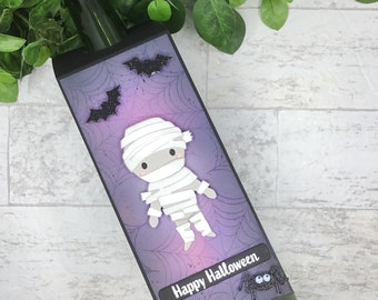 Mummy Wine Bottle Tag, Halloween Wine Bottle Label, Halloween Hostess Gift, Wine Label For Halloween Party, Mummy Wine Label, Hostess Gift