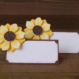 Sunflower Place Card Holders, Sunflower Food Tent Labels, Sunflower Party Decor image 1