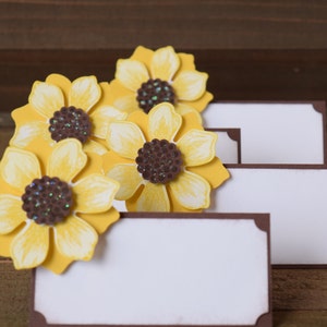 Sunflower Place Card Holders, Sunflower Food Tent Labels, Sunflower Party Decor image 2