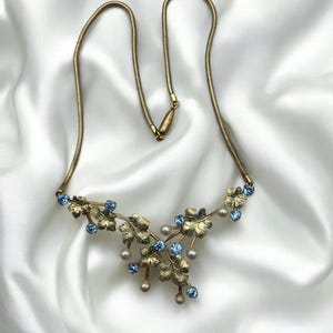 Beautiful Gold Filled Art Nouveau Revival Leaf-Flower Unsigned Mentz Necklace.