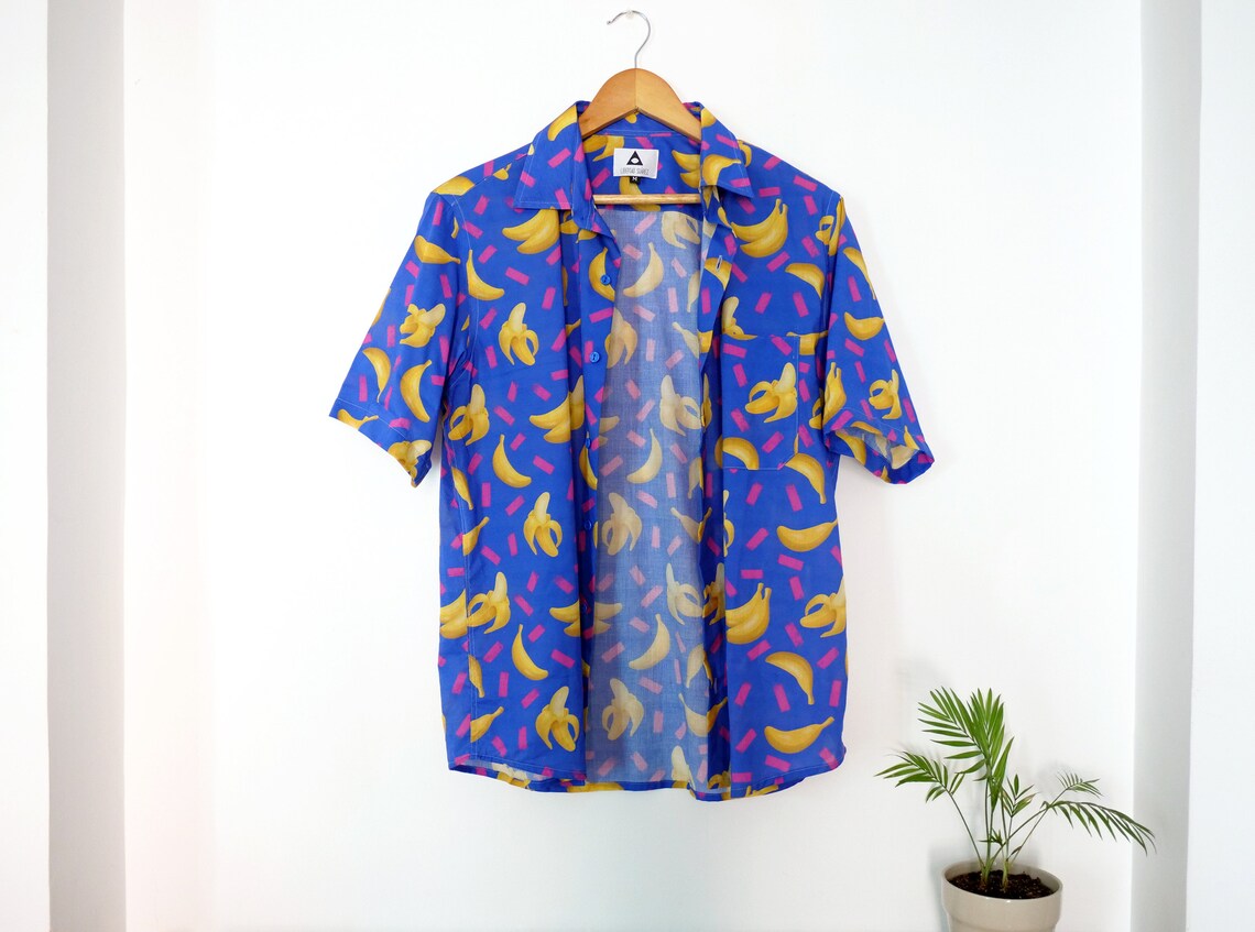 Banana Shirt Unisex Shirt Clothing Women Men Button up - Etsy