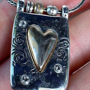 Brighton Poetic Remember Me Heart Pendant Necklace Mixed Metal Sterling Silver image 6