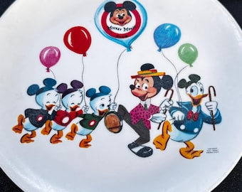 Vintage Disney Mickey Mouse Club Plate Walt Disney Productions 7.5"