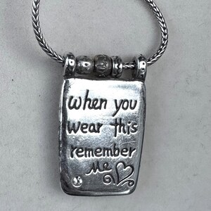Brighton Poetic Remember Me Heart Pendant Necklace Mixed Metal Sterling Silver image 5