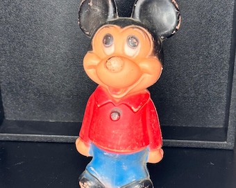 Figura de plástico vintage de Mickey Mouse de los años 60, de Walt Disney Productions