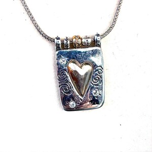 Brighton Poetic Remember Me Heart Pendant Necklace Mixed Metal Sterling Silver image 4