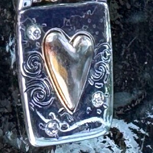 Brighton Poetic Remember Me Heart Pendant Necklace Mixed Metal Sterling Silver image 3