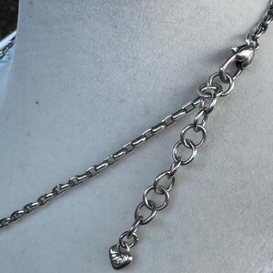 Brighton Reversible Scroll Medallion Necklace Blue Crystal Silver Tone Etched image 8