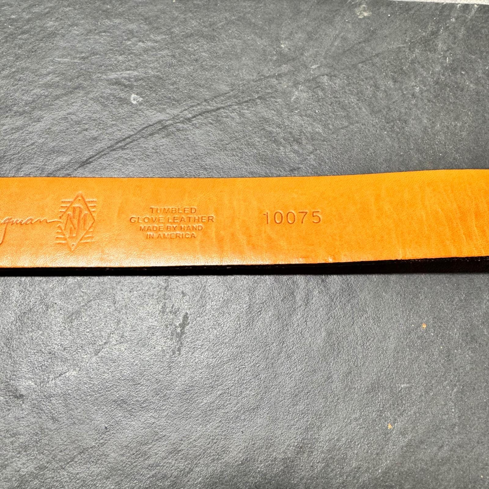 Martin Dingman Mens Leather Belt Tumbled Glove Leather Silver