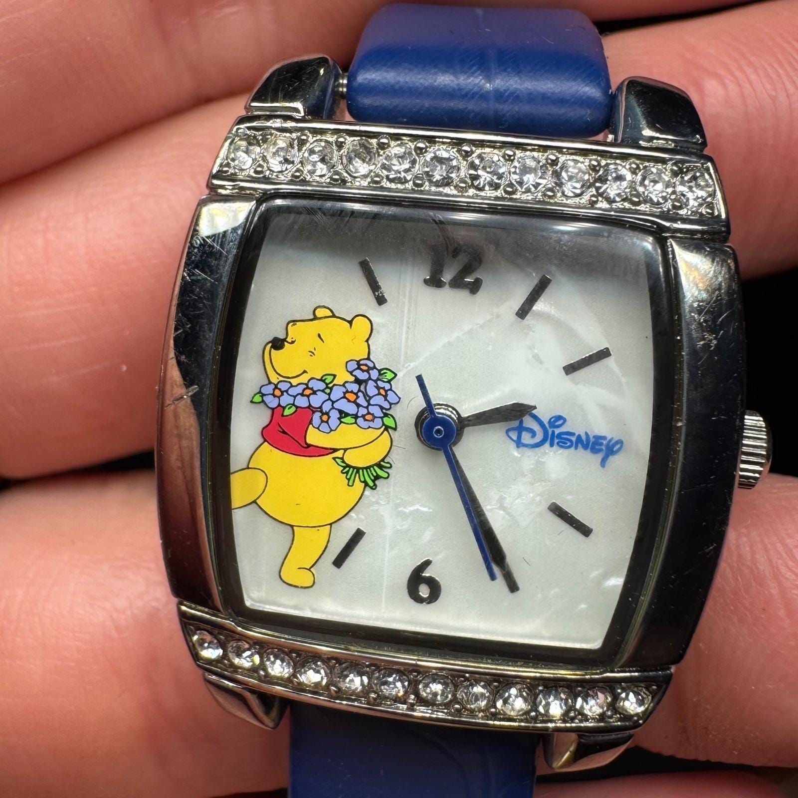 Y2K Disney Winnie the Pooh Watch Blue Strap Crystal Bezel SII MU2202 Japan Movt Winnie the Pooh Watch Strap - Etsy UK main image 2
