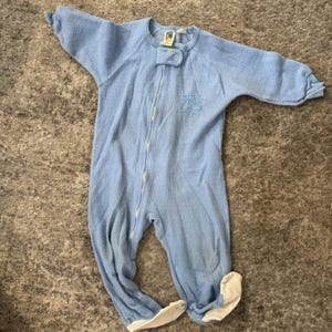 Set di 2 pigiami caldi con cerniera e piedini per bambini, taglia 3, vintage Carter's