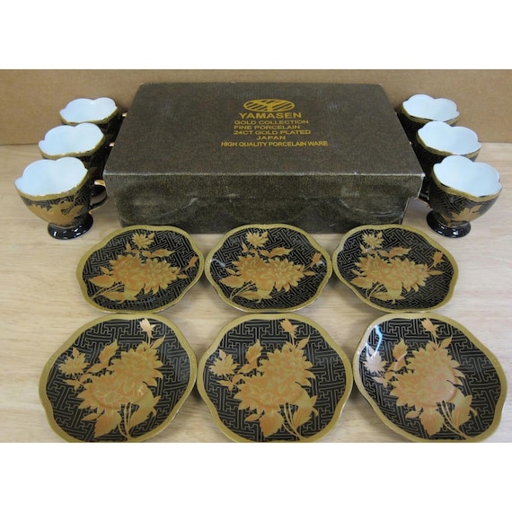Yamasen Gold Collection Fine Porcelain 24ct Gold Plated Tea Set