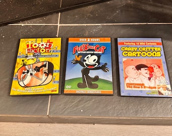 Classic Cartoon Collection 3 DVD Lot Toon Factory Felix the Cat Critter Cartoons