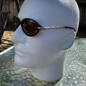 Brighton Summertime Sunglasses Tortoise Shell Silver Scroll Floral Oval SG393-32 image 1