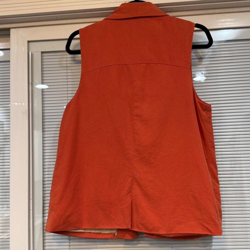 Chaleco de cuello chal drapeado de Tencel naranja de Cartonnier Anthropologie, talla grande, estilo bohemio. imagen 3