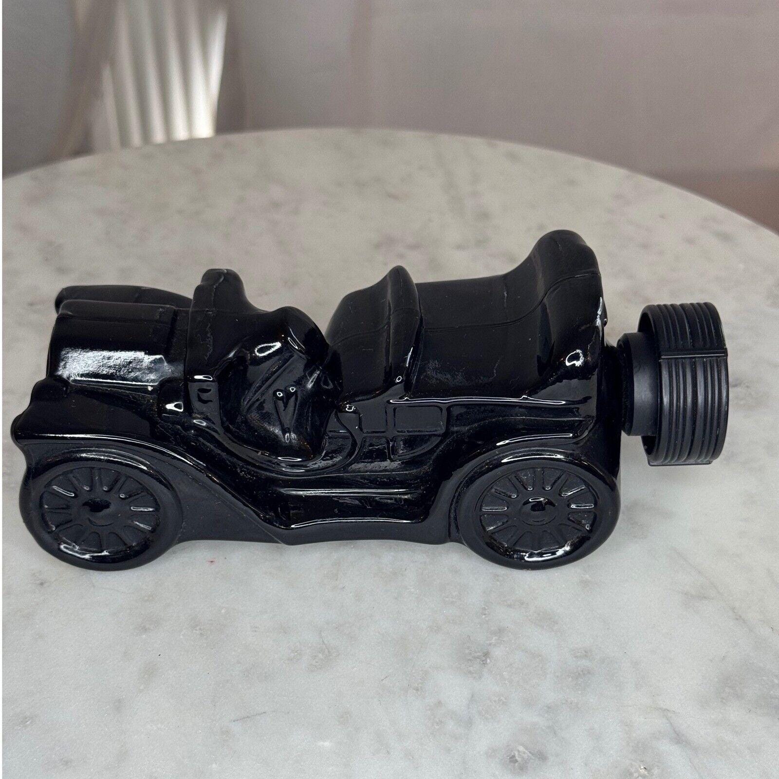 New VTG Avon Collectible Car Cologne Bottle Black Glass Excalibur
