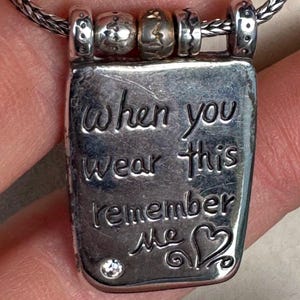 Brighton Poetic Remember Me Heart Pendant Necklace Mixed Metal Sterling Silver image 7
